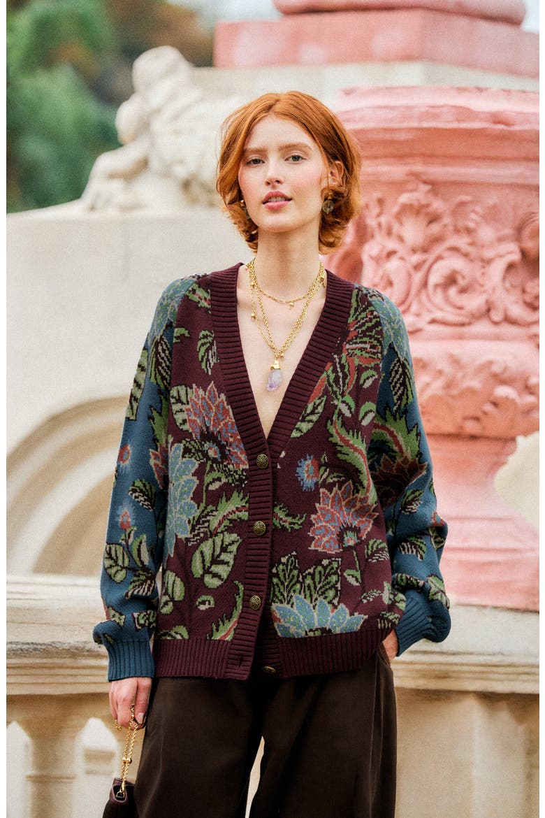 Mixed Delhi Floral Knit Cardigan, Alternate, color, DELHI FLORAL MIXED