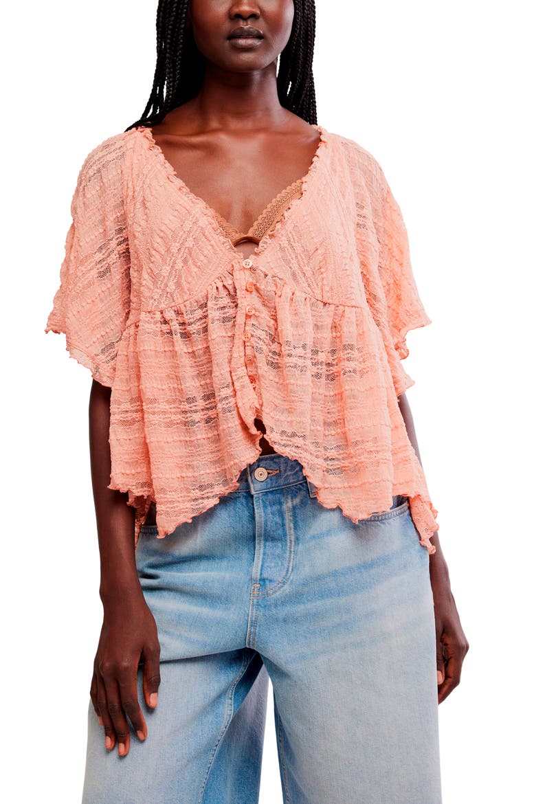 In Your Dreams Lace Top, Main, color, CORAL KISS