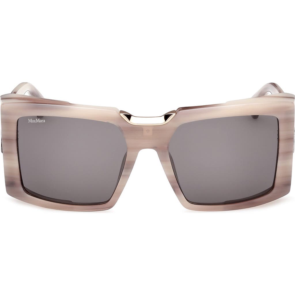Max Mara 55mm Rectangular Sunglasses