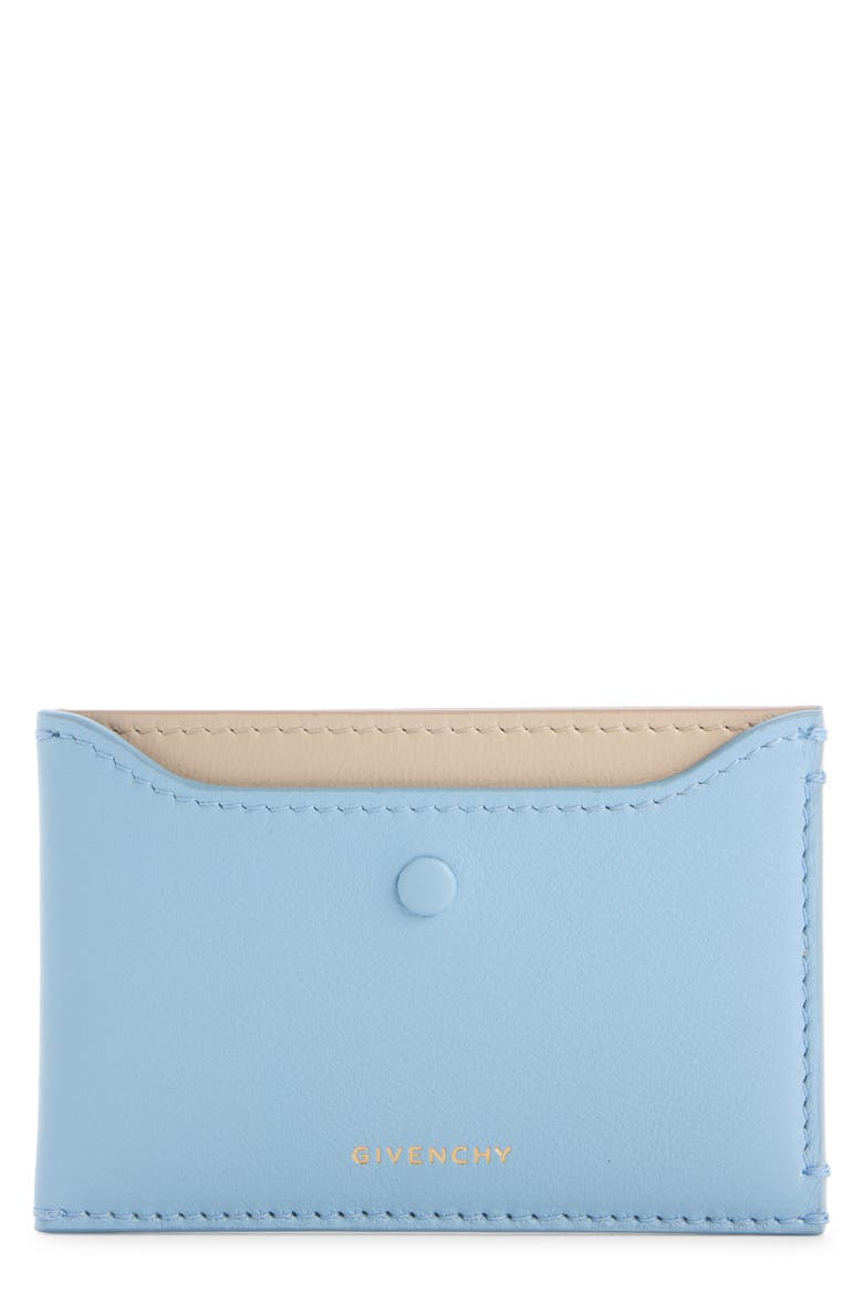 Day Grained Leather Card Case, Main, color, 452-LIGHT BLUE