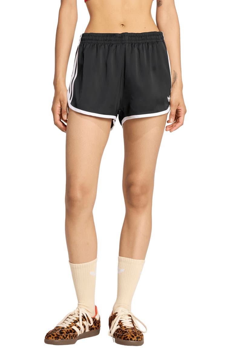 adidas Originals 3-Stripes Sprinter Shorts, Main, color, Black/ White