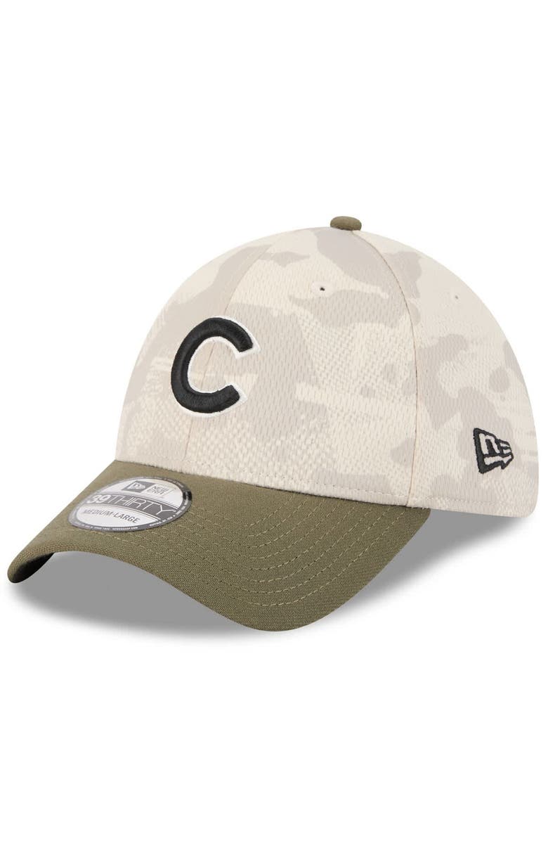 New Era Men's New Era Light Beige/Olive Chicago Cubs 2025 Armed Forces Day 39THIRTY Flex Hat, Alternate, color, Light Beige