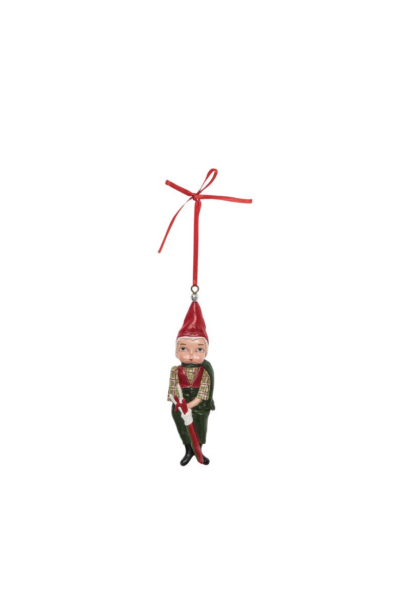 Gallerie II "Ezra" Santa
s Helper Christmas Decor Decoration Gathered Traditions Joe Spencer Ornament, Main, color, Red