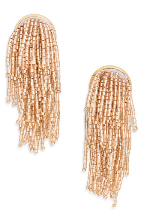 Seed Bead Fringe Earrings