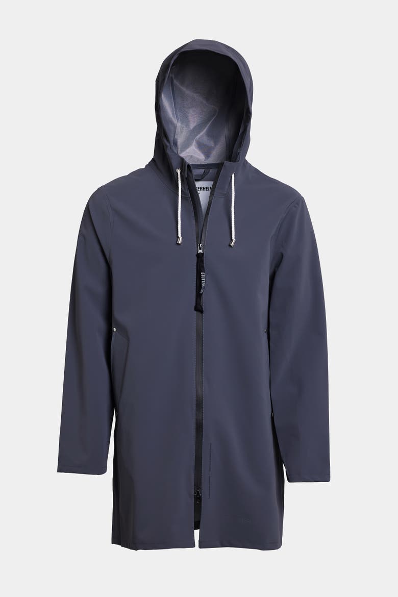 Stockholm Lightweight Zip Matte Raincoat, Alternate, color, Metal