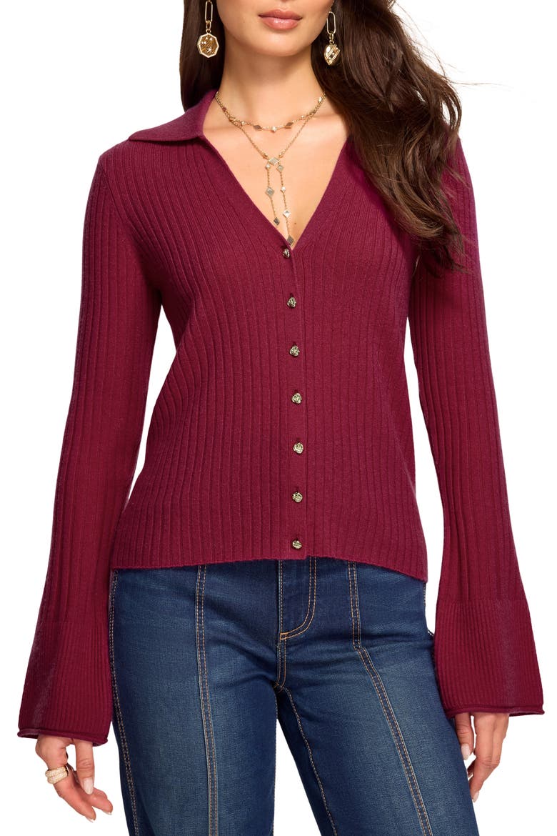 Cathy Cashmere Cardigan, Main, color, CRANBERRY