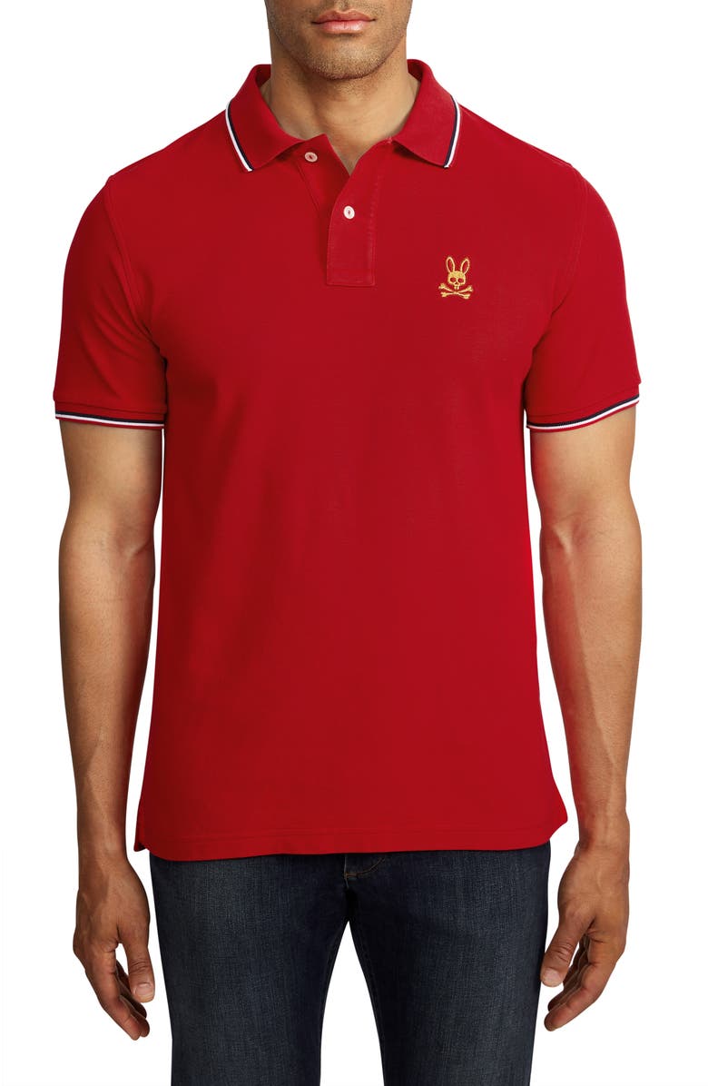 Psycho Bunny St. Lucia Tipped Piqué Polo, Main, color, 