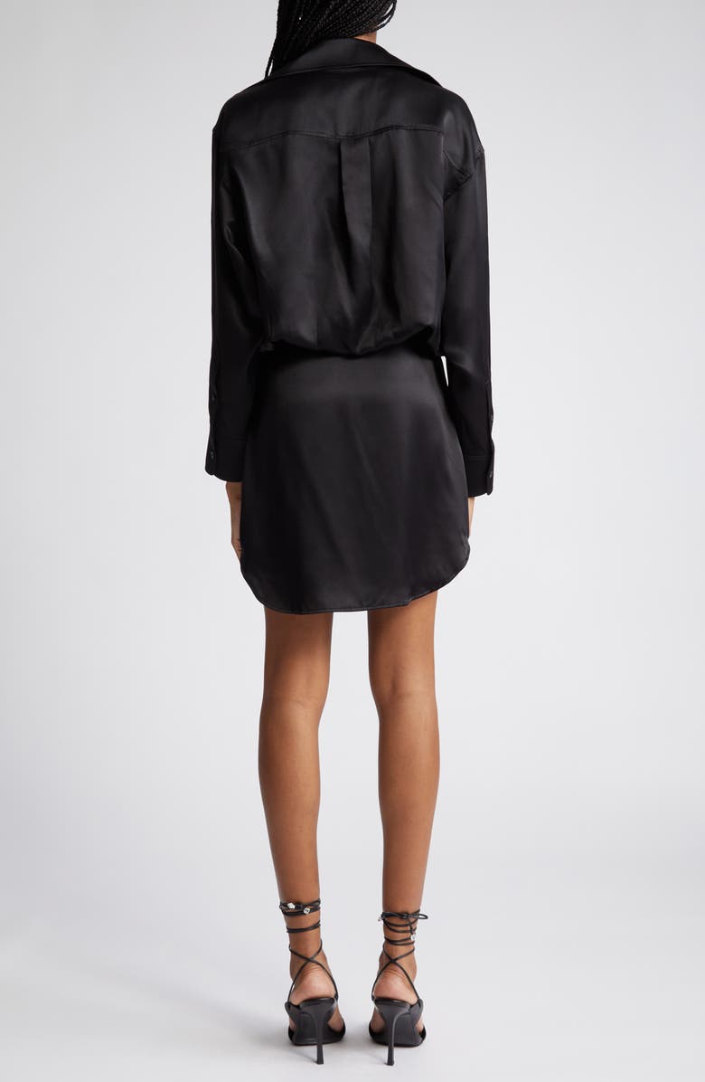 Alexander Wang Integrated Camisole Long Sleeve Silk Shirtdress, Alternate, color,