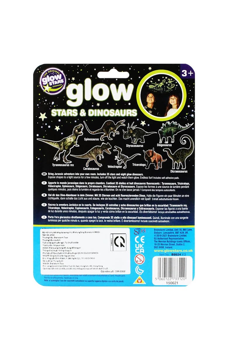 The Original Glow Stars Company Glow Stars & Dinosaurs Eco, 35 Stars & 8 Dinos, Glowinthedark Wall Décor, Alternate, color, 