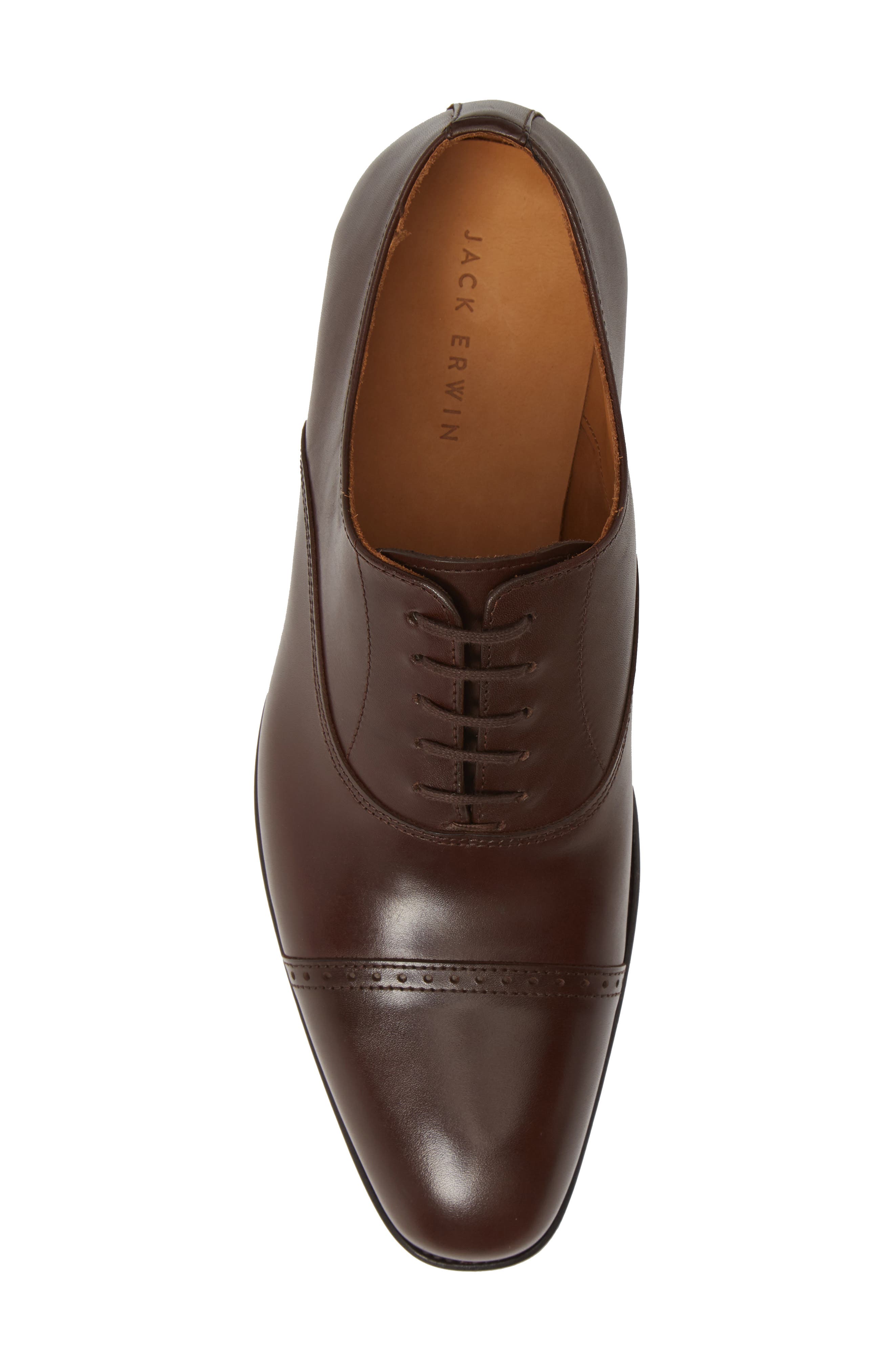 Walker Cap Toe Oxford, Alternate, color, BROWN LEATHER