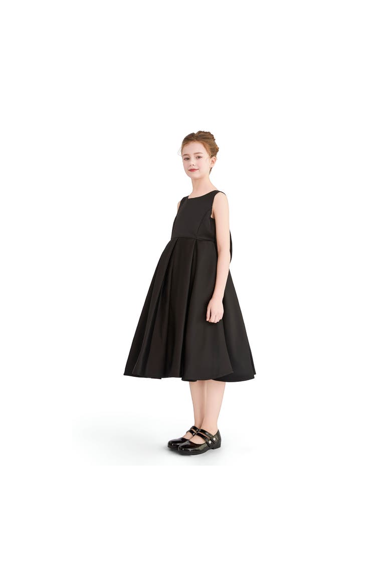 Satin Bow-Back Dress, Alternate, color, Black