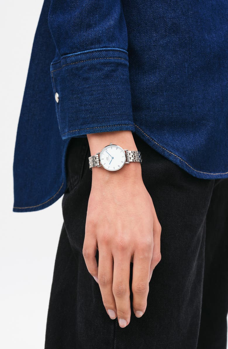 Daniel Wellington Petite Bracelet Watch, 28mm, Alternate, color, Silver