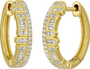 Bony Levy Florentine 18K Gold Diamond Huggie Hoop Earrings