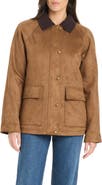 Vince Camuto Cord Collar Faux Suede Barn Jacket