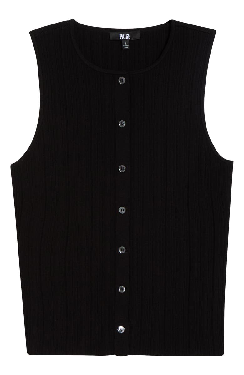 PAIGE Leira Button Front Sweater Tank, Alternate, color, Black