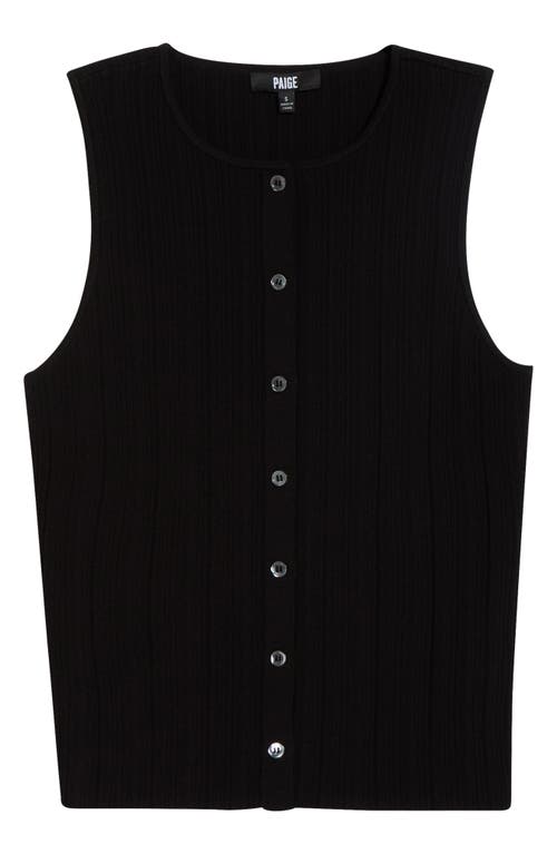 Paige Leira Button-up Sweater Vest In Black