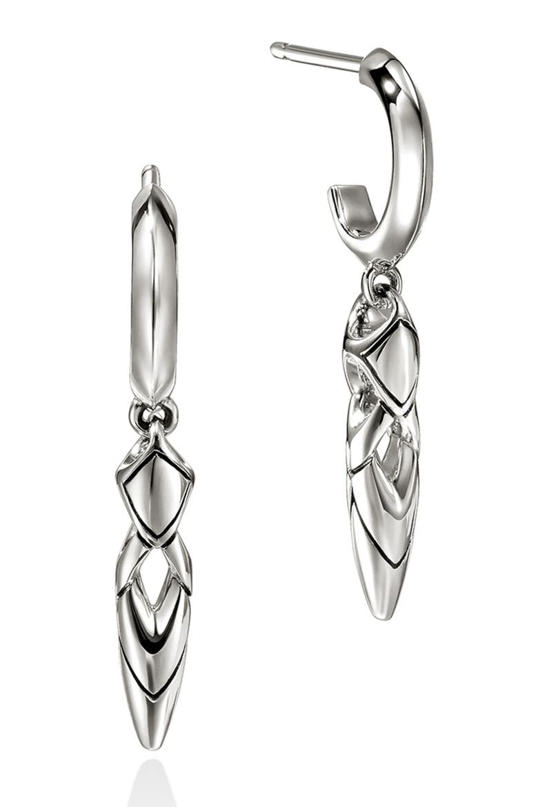 Naga Drop Earrings, Sterling Silver, Main, color, SILVER