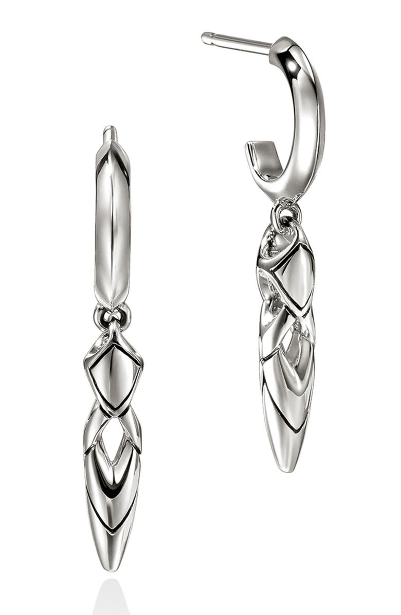 John Hardy Naga Drop Earrings, Sterling Silver, Main, color, Silver