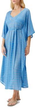 Melissa Odabash June Mixed Stitch Tie Waist Cover-Up Maxi Dress