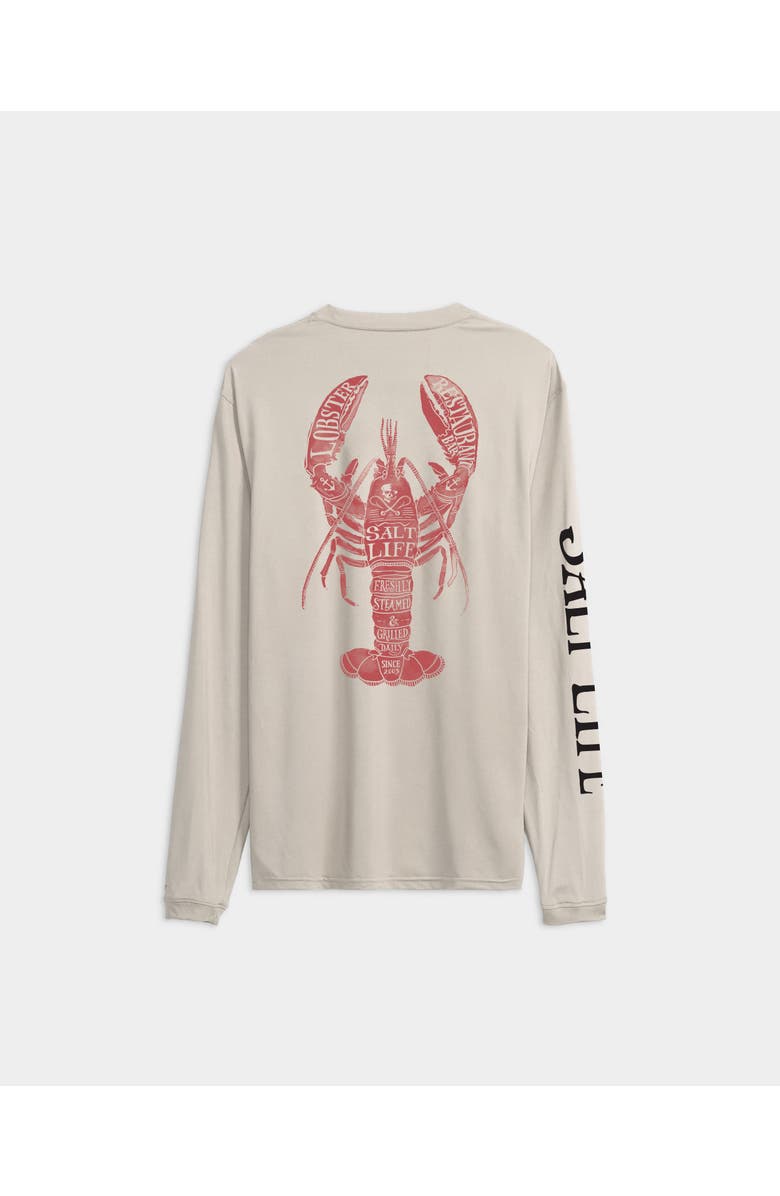 Salt Life Lobster Bar Long Sleeve SLX Performance Tee, Alternate, color, Chalk