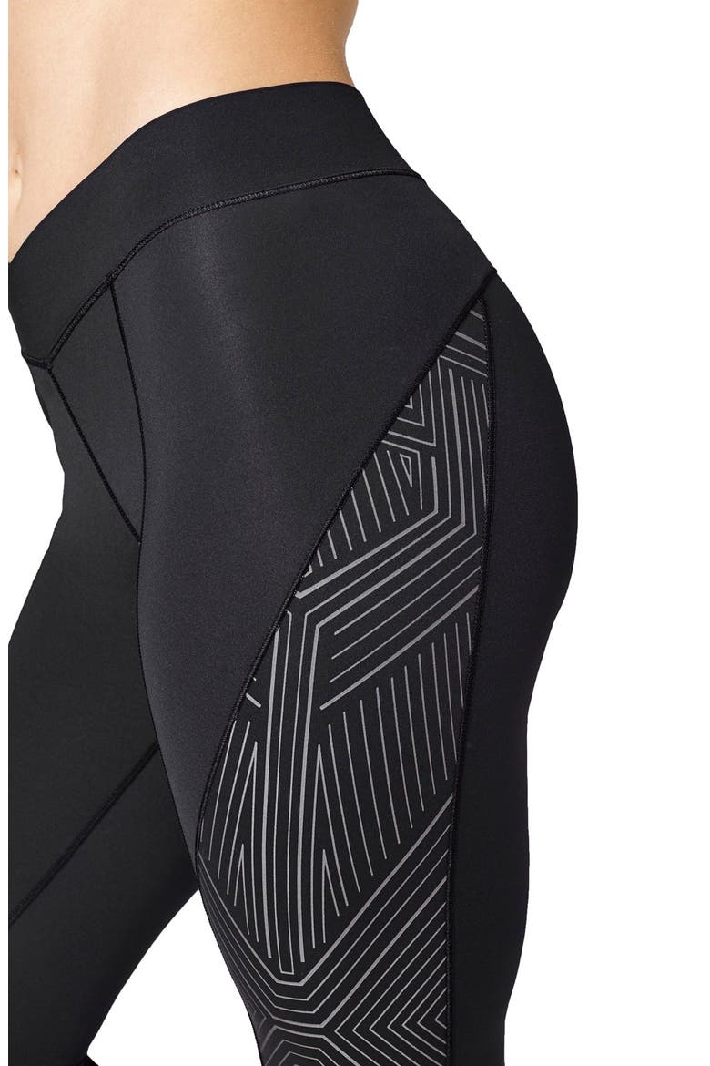 V-Waistband Reflective Leggings, Alternate, color, BLACK