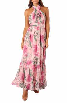 Petal & Pup Lennon Floral Halter Gown