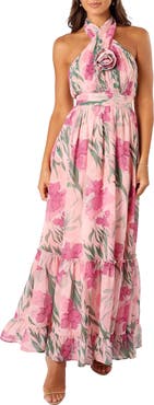 Petal & Pup Lennon Floral Halter Gown