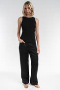 ELLE Collection Embroidered Tank Top