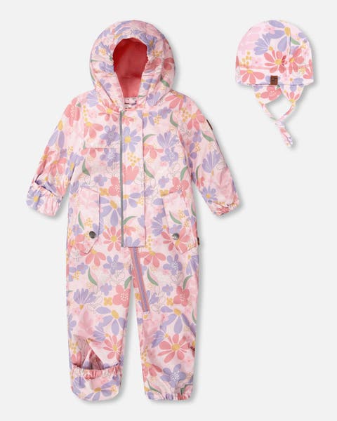 Baby Mid-Season One-Piece Flower Print Outerwear with Hat (Baby)