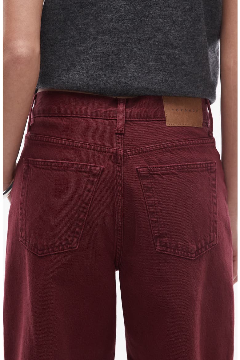 Wide Leg Column Jeans, Alternate, color, BURGUNDY