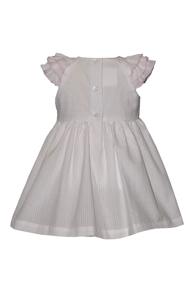 Rose Embroidered Smocked Dress, Alternate, color, WHITE