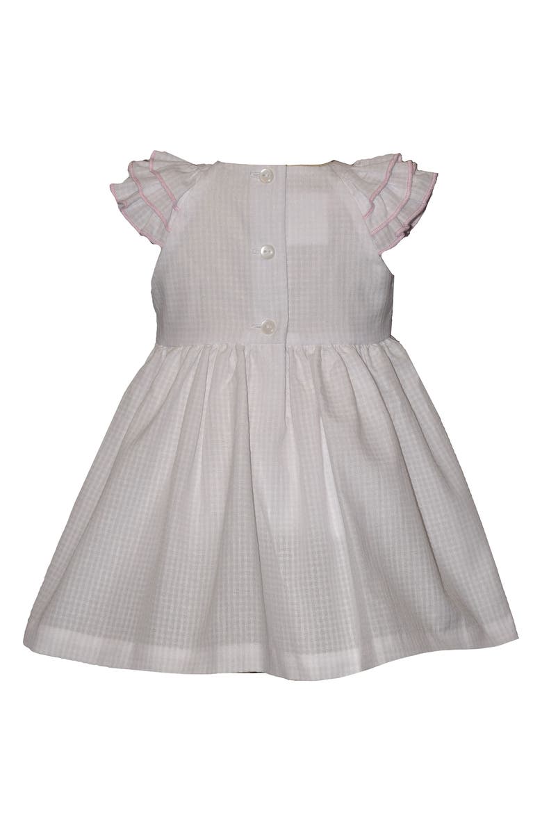 GERSON & GERSON Rose Embroidered Smocked Dress, Alternate, color, White
