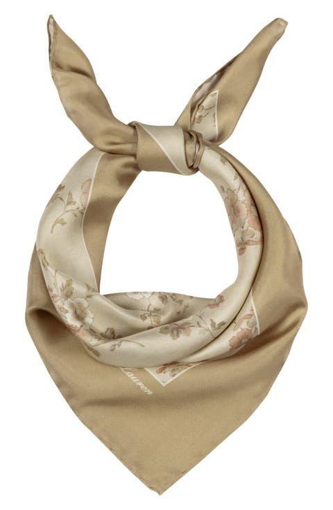 Small Floral Silk Square Scarf