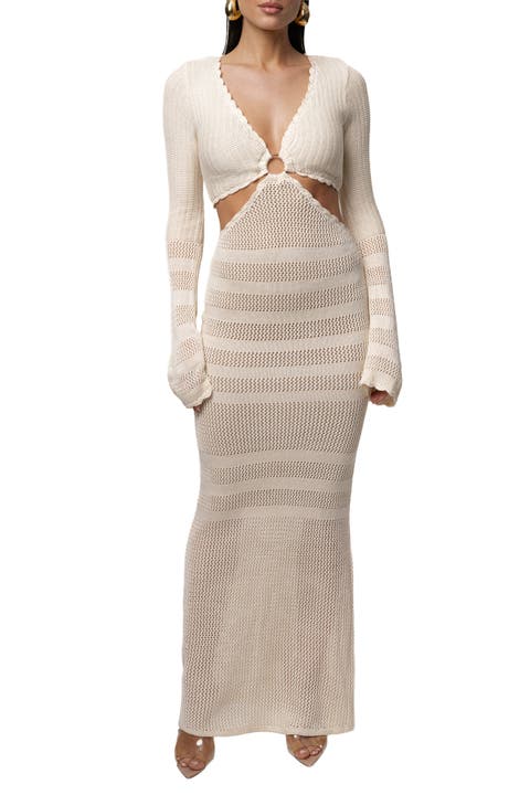 open lace back dress Grayson White Long Sleeve Maxi Dress - US 2 main image 1