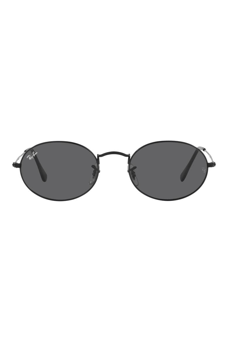 Oval 51mm Sunglasses, Main, color, BLACK