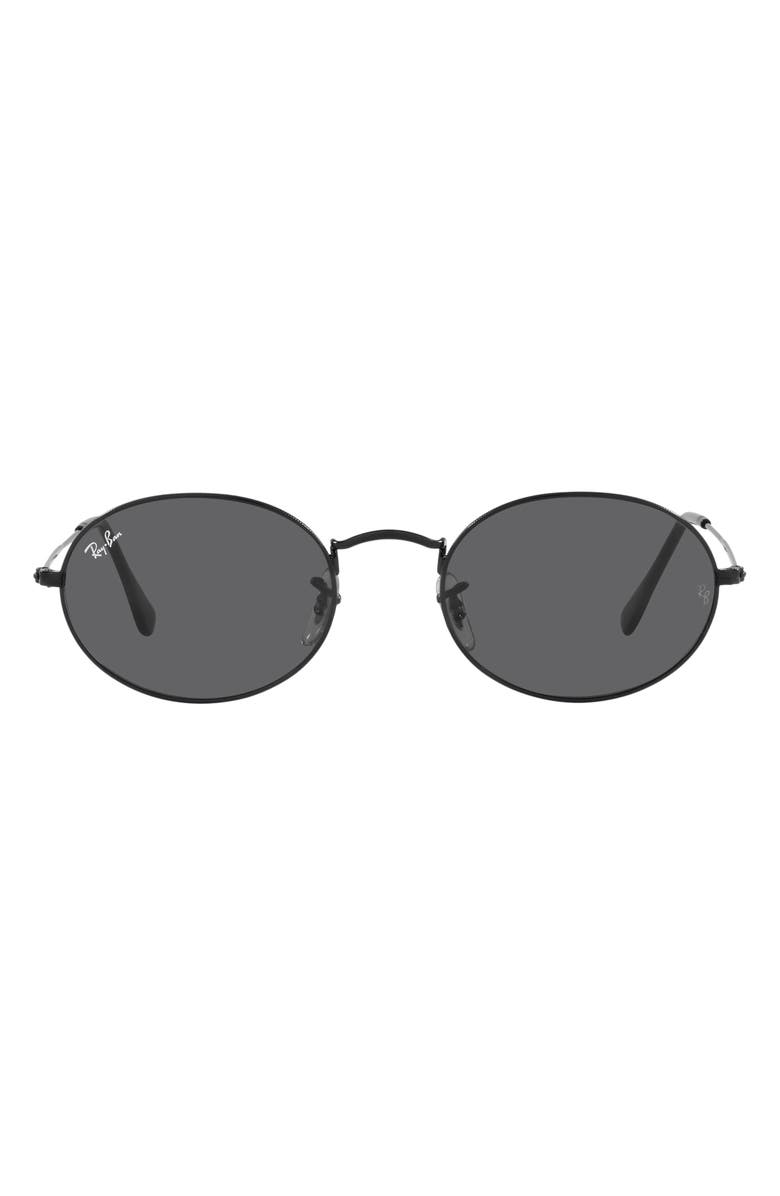 Ray-Ban Oval 51mm Sunglasses, Main, color, Black