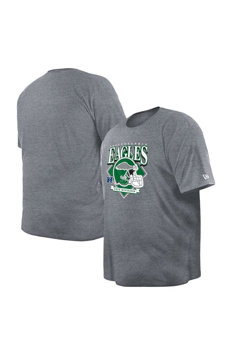 New Era Men's New Era Gray Philadelphia Eagles Big & Tall Helmet Historic Mark T-Shirt, Main, color, 