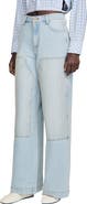 SANDRO Faded straight rhinestone jeans