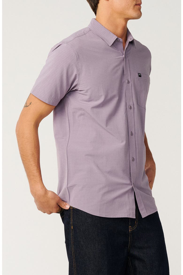 Vaporcool Aerotech Short Sleeve Performance Button-Up Shirt, Alternate, color, SMOKEY GRAPE