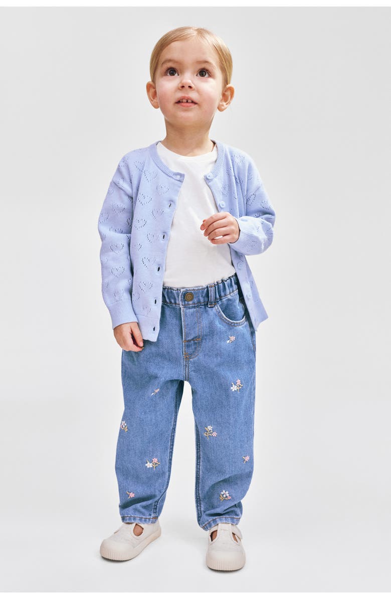 H&M Embroidery-detail Jeans, Alternate, color, Denim Blue/Flowers