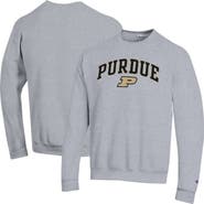 Champion Men's Champion Heather Gray Purdue Boilermakers Arch Over Logo Pullover Sweatshirt