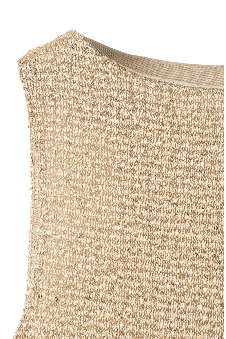Sequin Knit Dress, Alternate, color, GOLD
