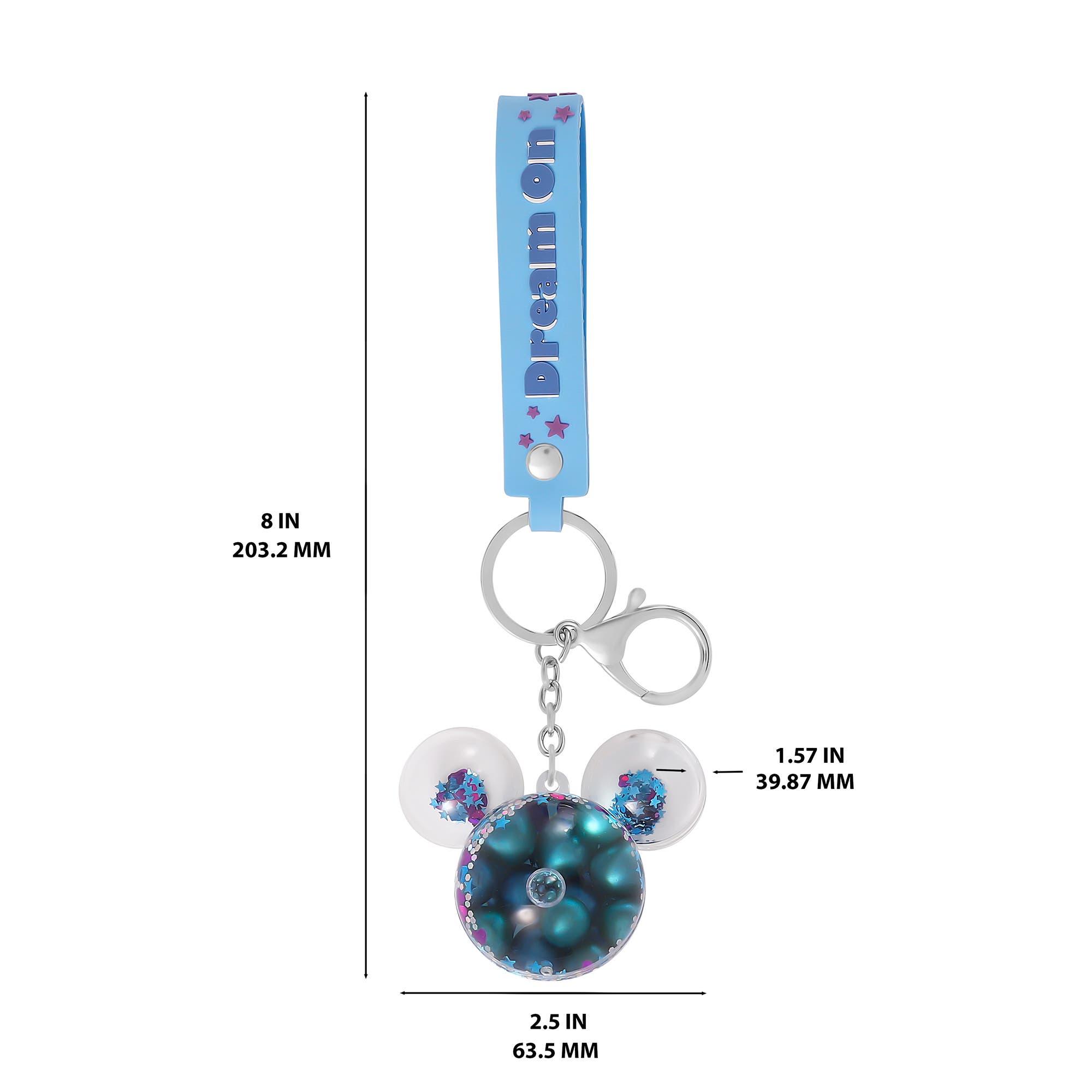 Disney Mickey Mouse Shaped Liquid Keychain, Alternate, color, Blue