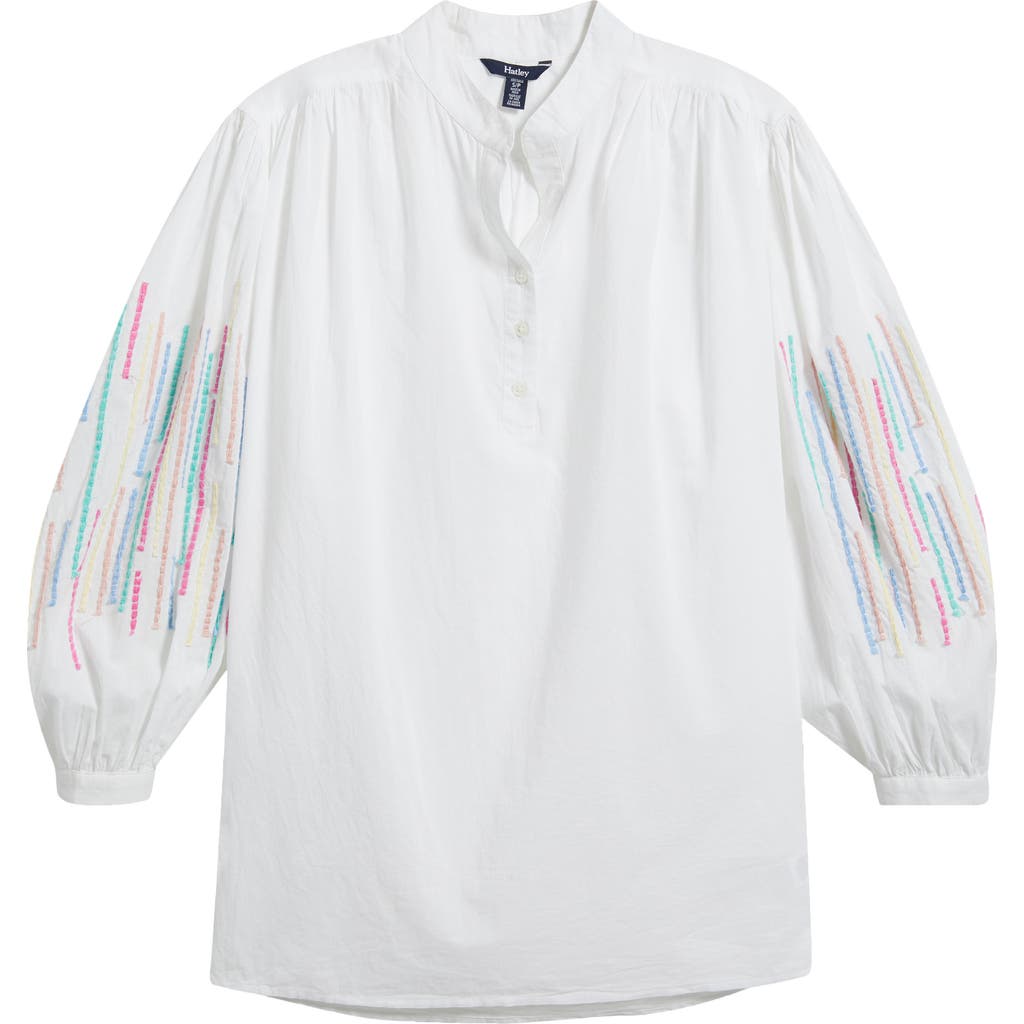 Hatley Lexi Embroidery Detail Cotton Top In White