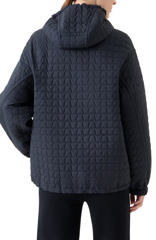 Akris Davis Trapezoid Quilted Techno Taffeta Parka Jacket In Blue