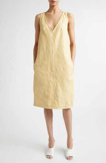 Crinkled Leather Shift Dress