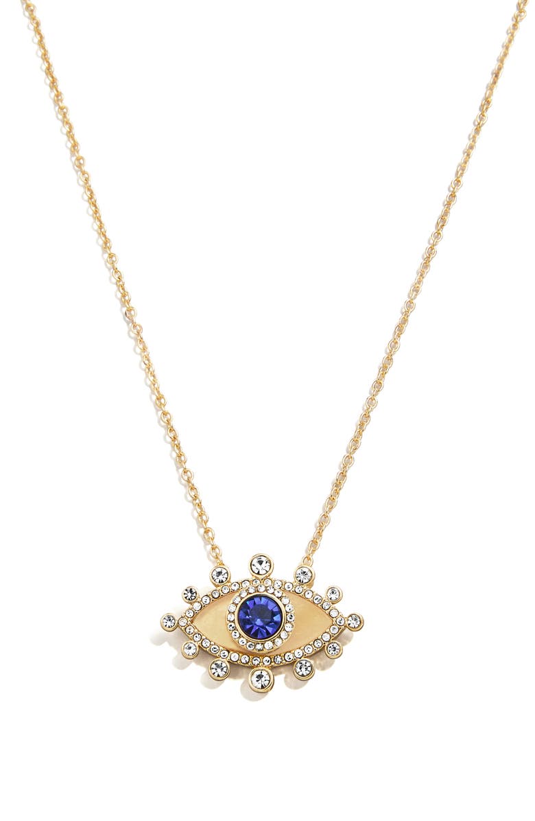 BaubleBar Evil Eye Pendant Necklace, Main, color, Blue