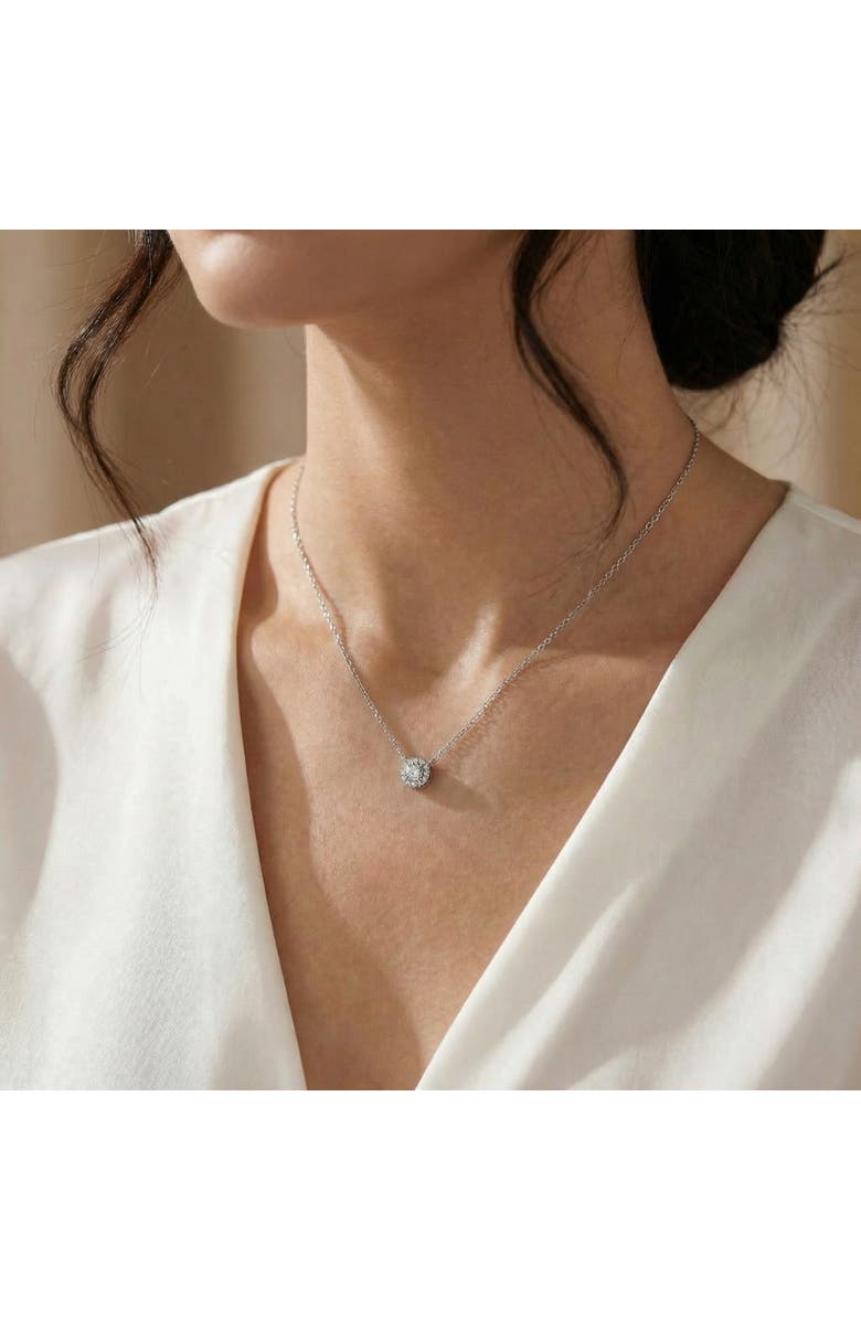 Bliss Diamond 1/2ct Diamond Halo Pendant 14K Gold Lab Grown, Alternate, color, 14K White Gold