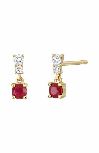 El Mar Ruby & Diamond Pavé Drop Earrings