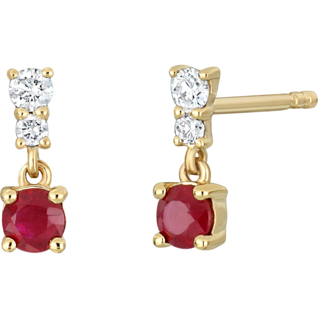 Bony Levy El Mar Ruby & Diamond Pavé Drop Earrings In 18ky 4di0.09 2rb0.27